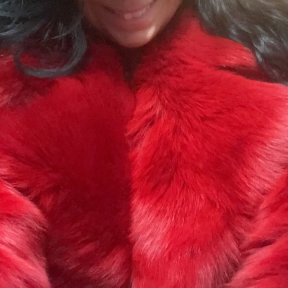 Toscana shearling coat red Clearance